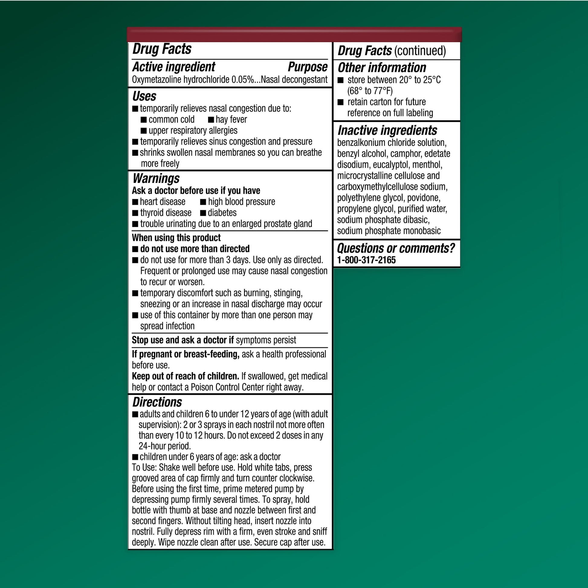 Image displaying text about ingredients and details of a gentle relief product
