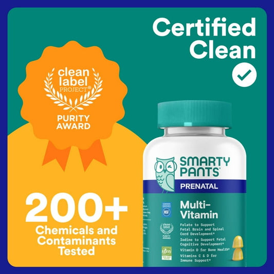 SmartyPants Prenatal Multivitamin Gummies, Folate, Wellness Supplement for Women, B12 & D3, 60 ct