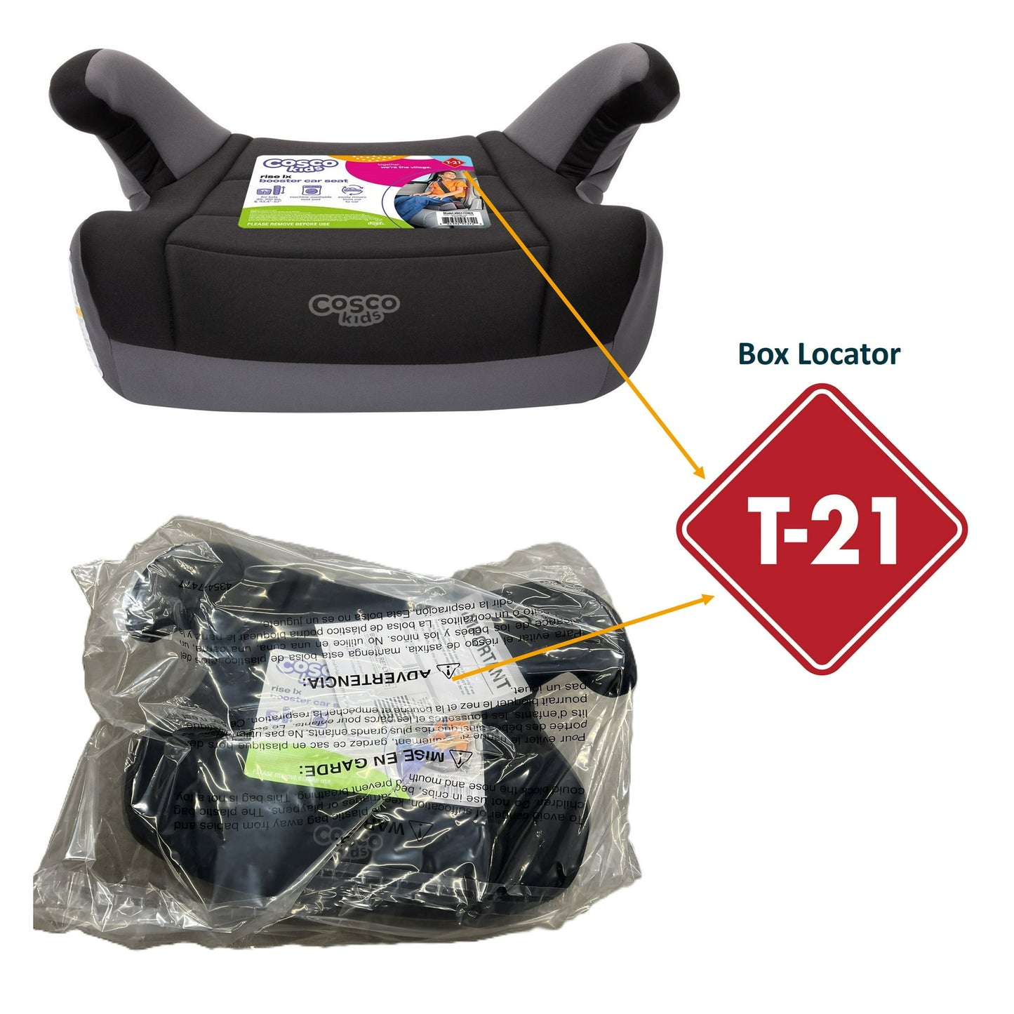 (2 pack) Cosco Kids Rise LX Booster Car Seat, Fossil Black, Toddler, Unisex