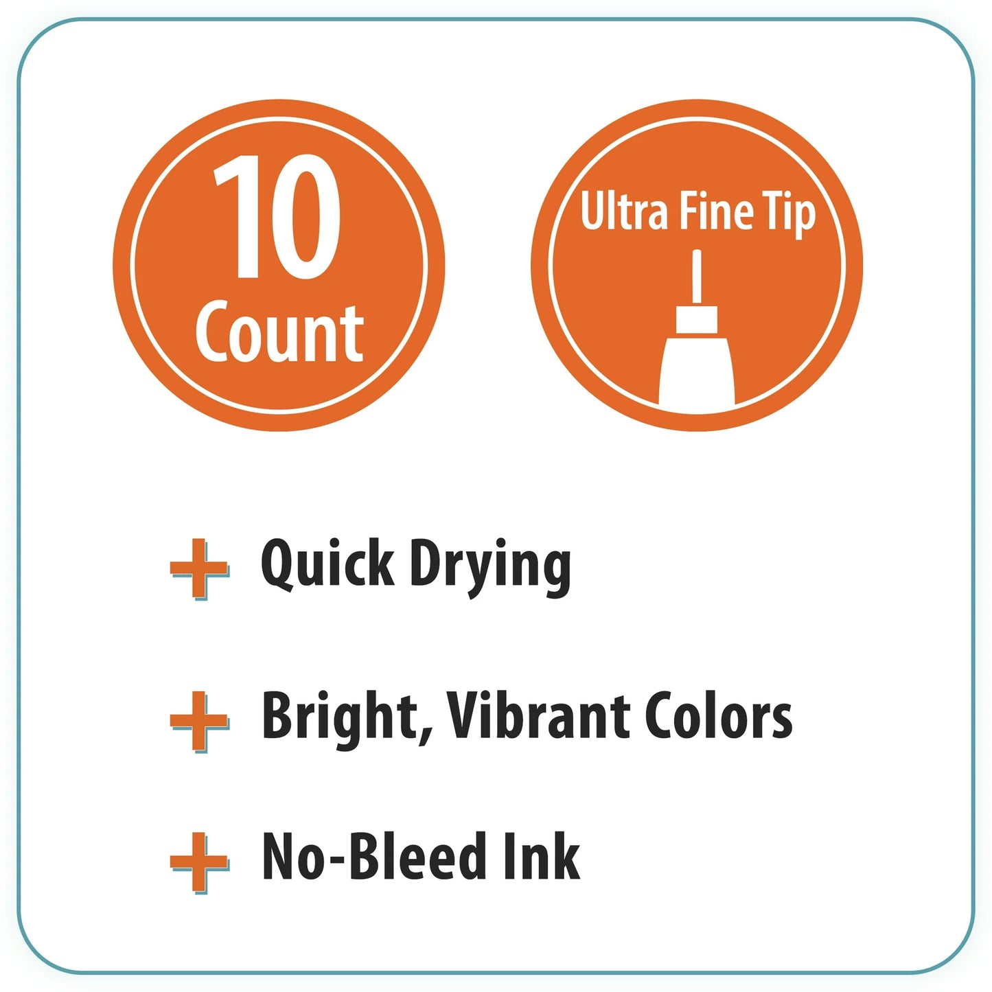 Pen+Gear Felt-Tip Pens, Ultra Fine, Assorted Colors, 10 Pack