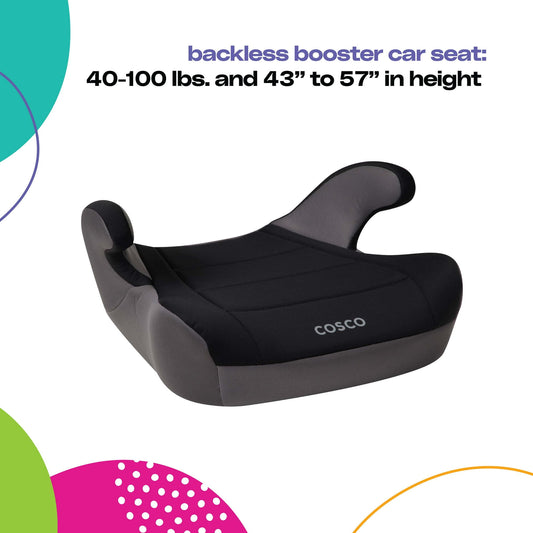 Cosco Kids Rise LX Booster Car Seat, Fossil Black, Toddler, Unisex