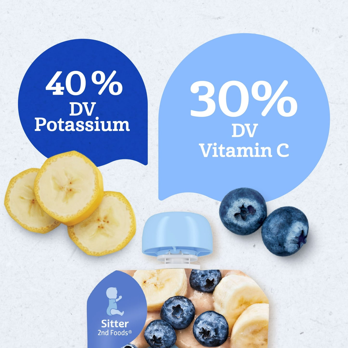 Gerber Stage 2 Baby Food, Banana Blueberry Puree, 3.5 oz Pouch