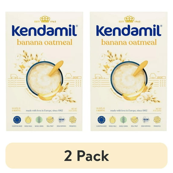 (2 pack) Kendamil Banana Creamy Oatmeal Cereal - 8oz