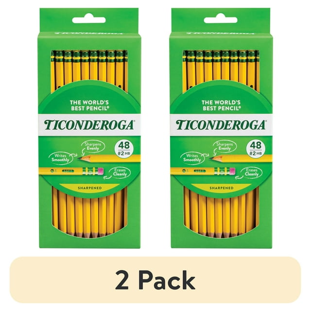 Ticonderoga Premium Wood Pencils, Sharpened #2 Lead, Yellow, 48 Count, 0.20 Lead Size