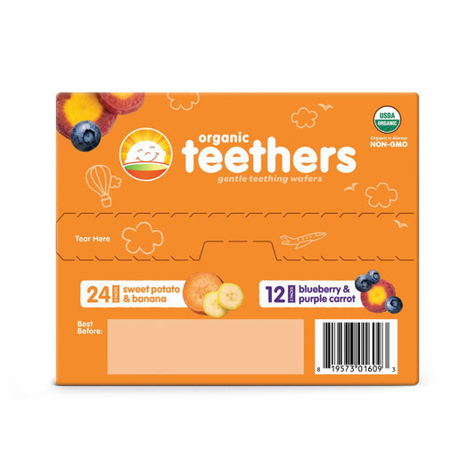 HappyBABY Organics Teething Wafers, Variety Pack, 36 ct