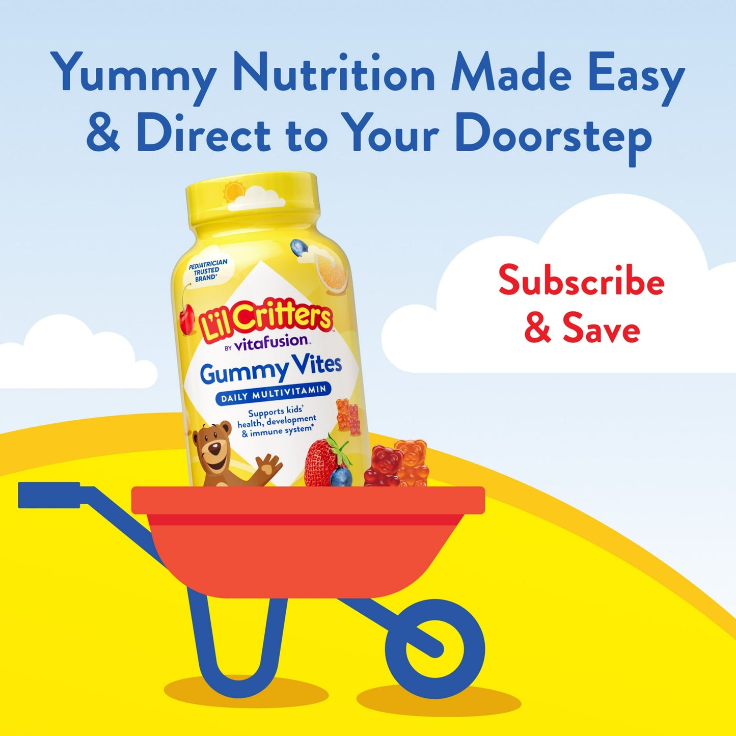 Image showing text about a Daily wellness supplement product for kids
