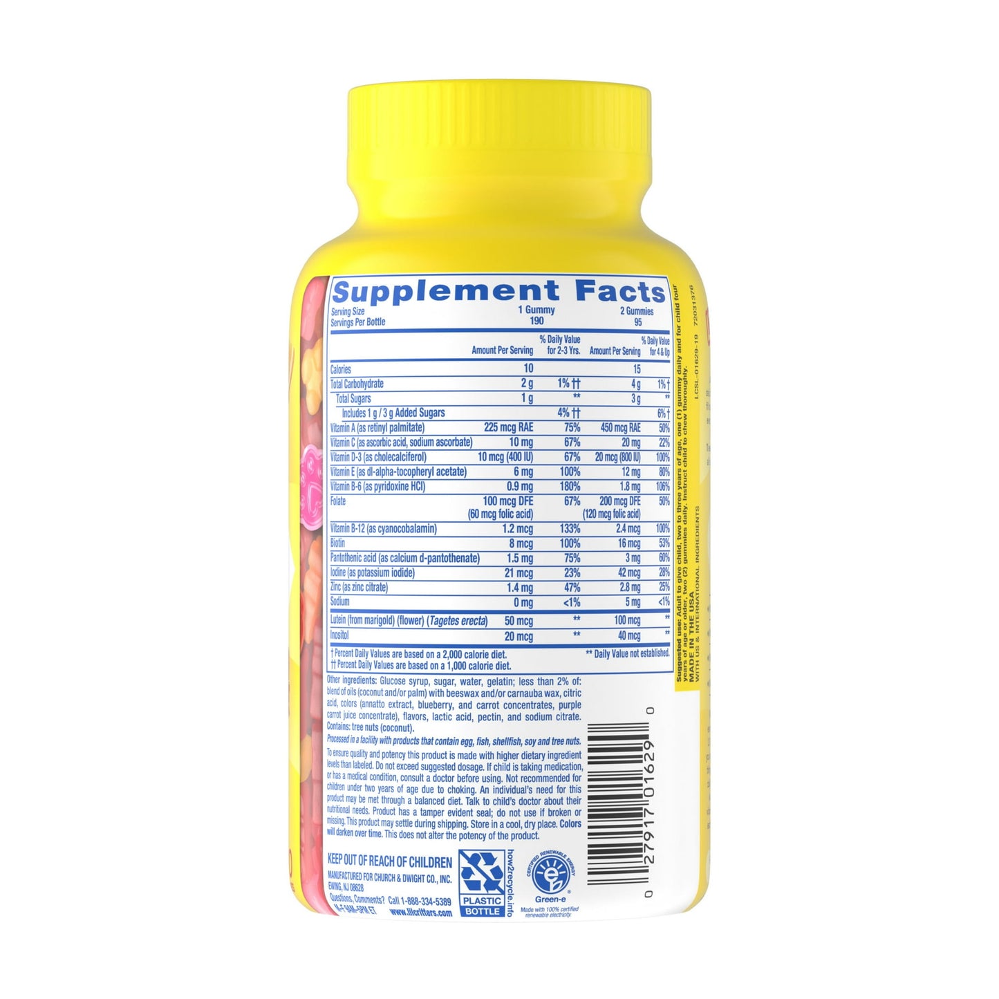 Image showing text about ingredients and details of a Daily wellness supplement product for kids