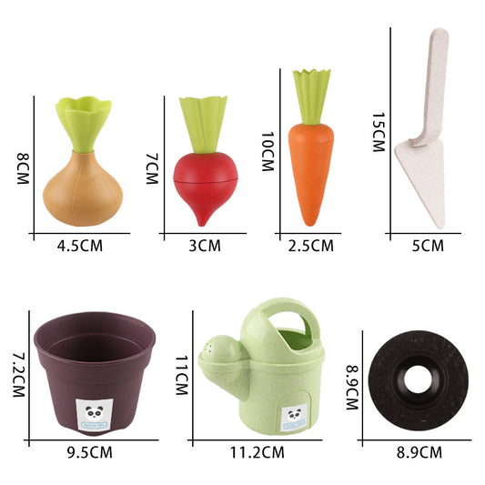 Children’s Beach Toy Set – Wheat Straw Gardening Sand Play Kit-1