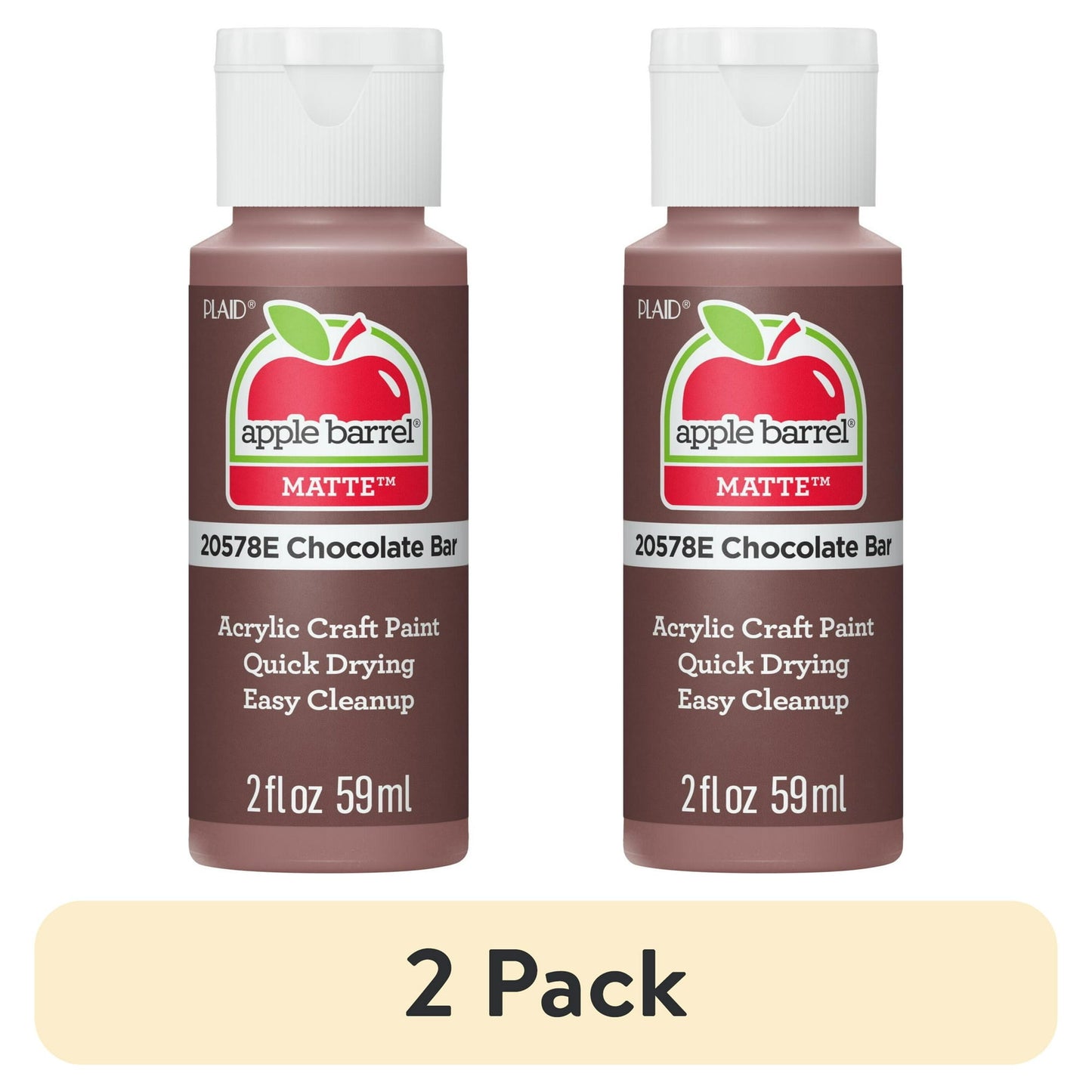 2 pack Acrylic craft paint with matte finish – great for arts, crafts, and DIY projects