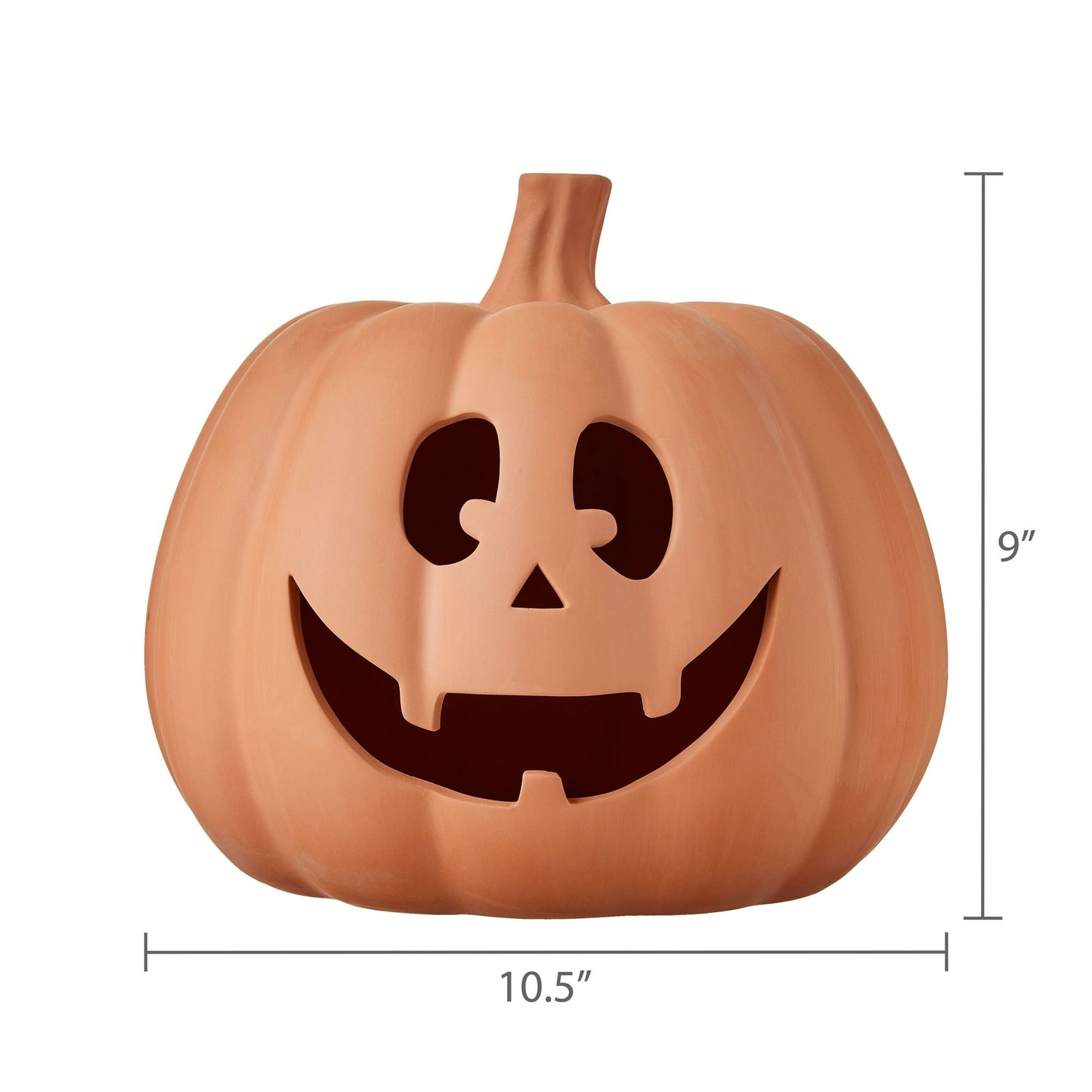 Clay Jack-o-Lantern Tabletop Fall Halloween Decor, Brown, by Way To Celebrate