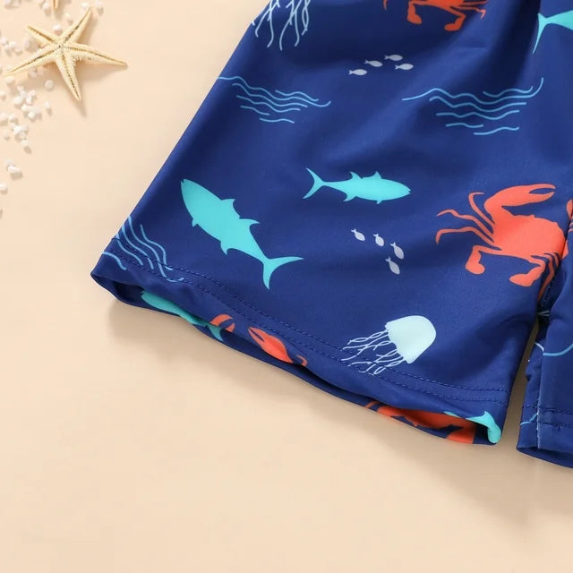 Younger Tree Toddler Baby Boys Swimsuits Trunk Rashguard Long Sleeve Top Shorts Two Pieces Bathing Suit Swimwear Outfit for 2-3T