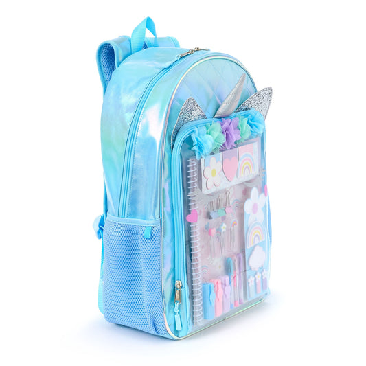 Children's backpack with matching stationery set for school, travel, and everyday organization