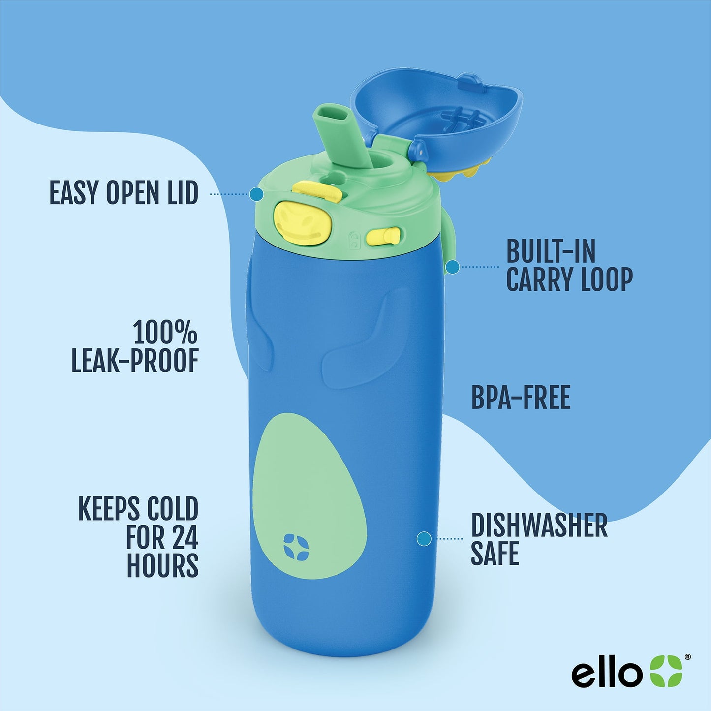 Ello Ellies 14 oz Stainless Steel Water Bottle