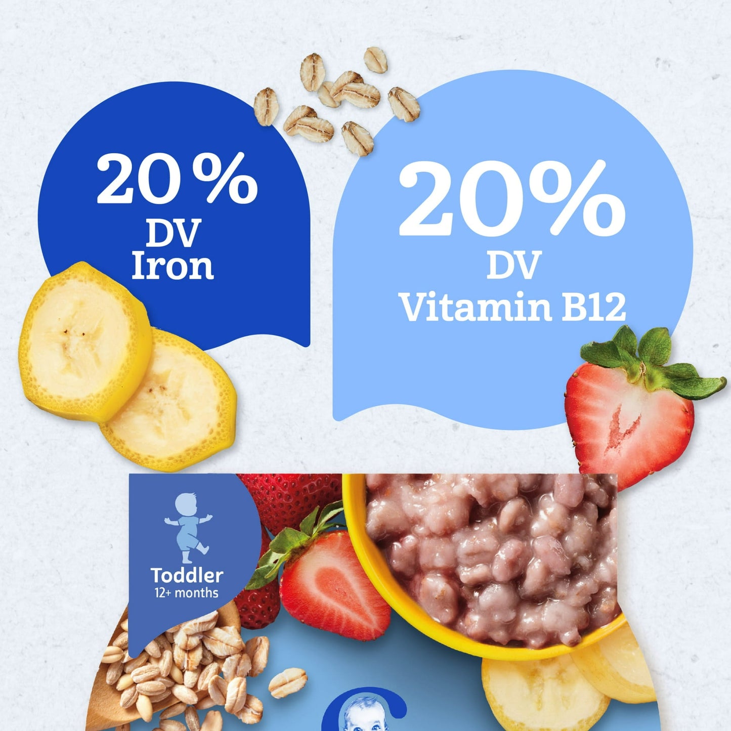 Gerber Toddler Food, Oatmeal and Barley Strawberry Banana Cereal, Toddler Oatmeal 4.5 oz