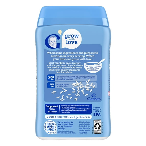 Gerber Stage 1 Baby Food, Baby Rice Cereal, Gerber Cereal For Baby, Infant Cereal 8 oz