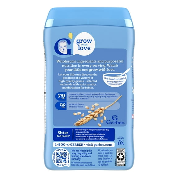 Gerber Stage 2 Baby Food, Multigrain Cereal, Whole Grains, Baby Cereal 16 oz
