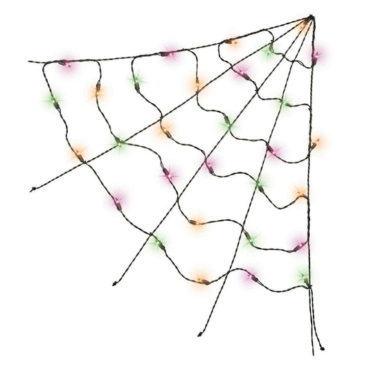 Corner Web Light, 3ft, LED Minis, 30in x 30in, Halloween Indoor/Outdoor, by Way To Celebrate