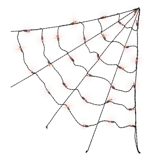 Corner Web Light, 3ft, LED Minis, 30in x 30in, Halloween Indoor/Outdoor, by Way To Celebrate