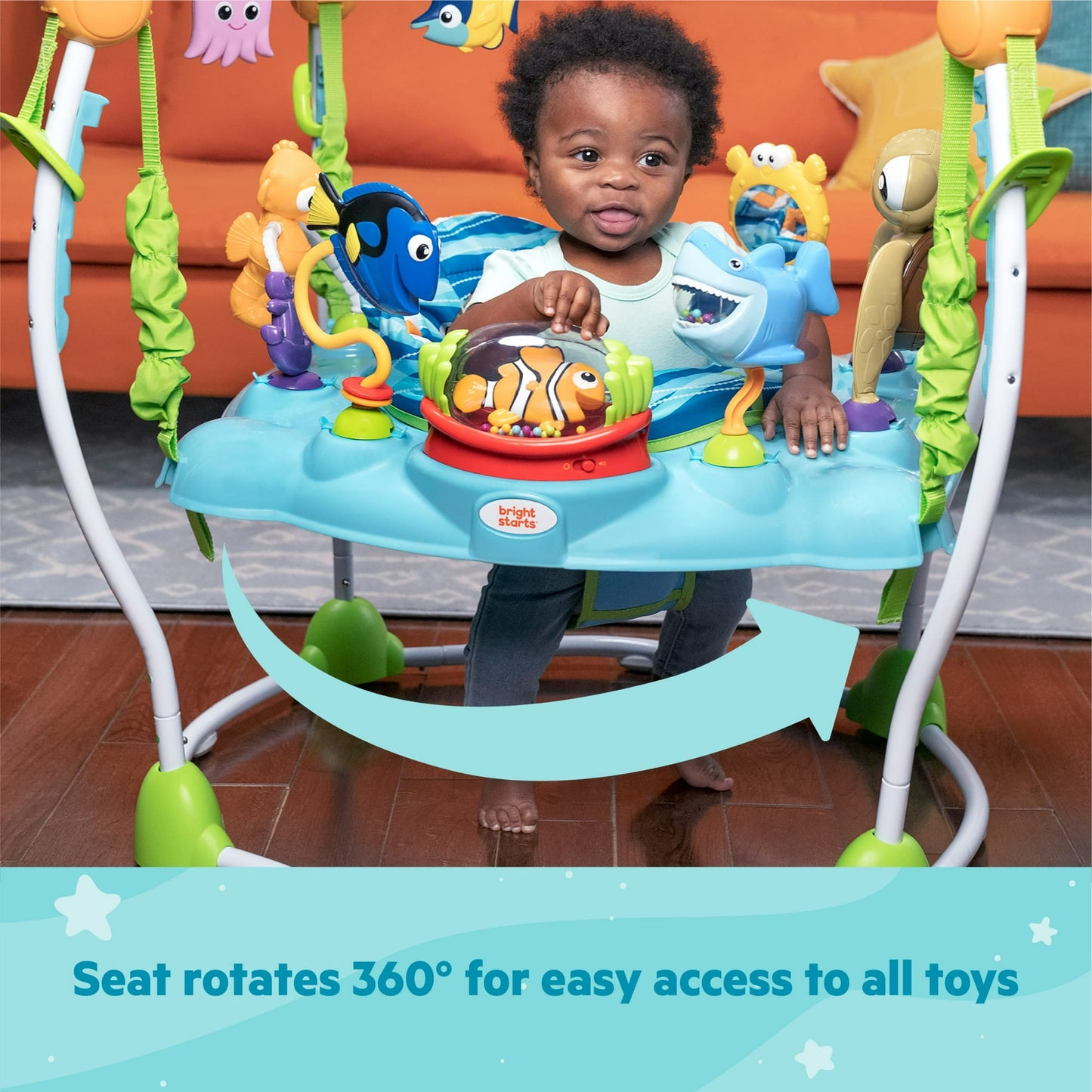 Image displaying a Baby activity jumper with a baby inside