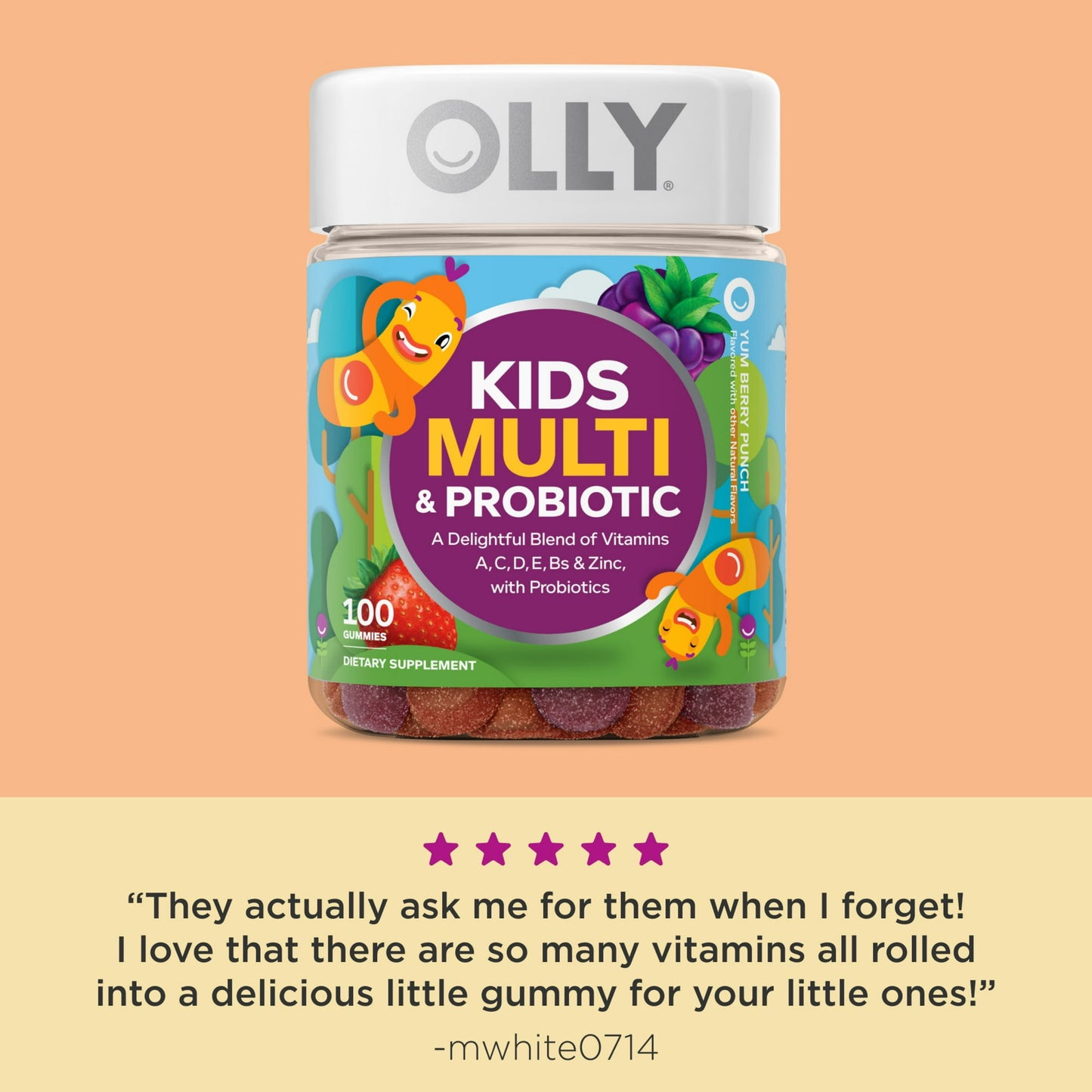 Image showing text about a Daily wellness supplement product for kids