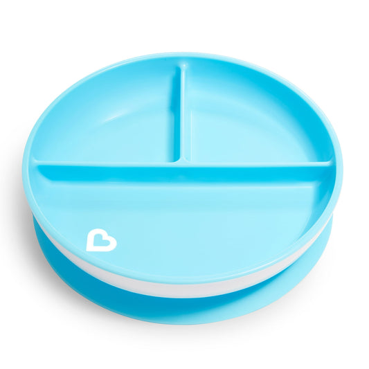 Munchkin Stay Put Divided Section Suction Plate, Blue, Unisex