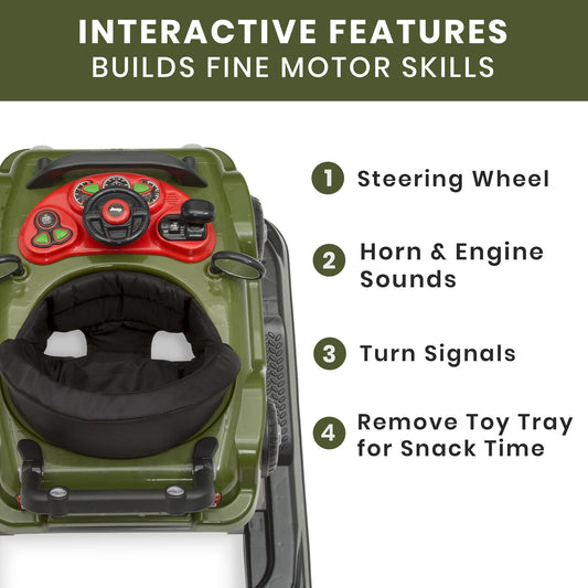 Image dsplaying and a baby activity walker with text