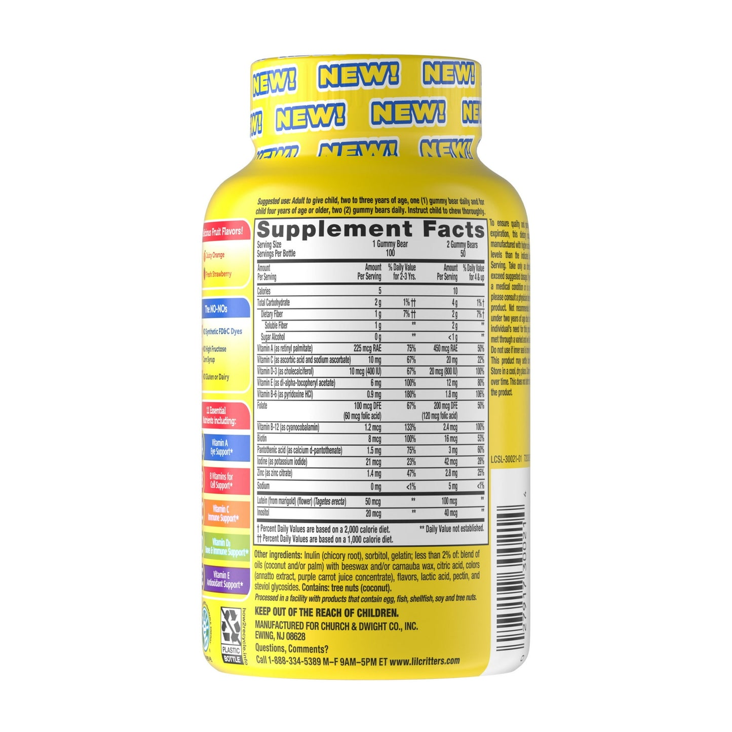 Image showing text about ingredients and details of a Daily wellness supplement product for kids