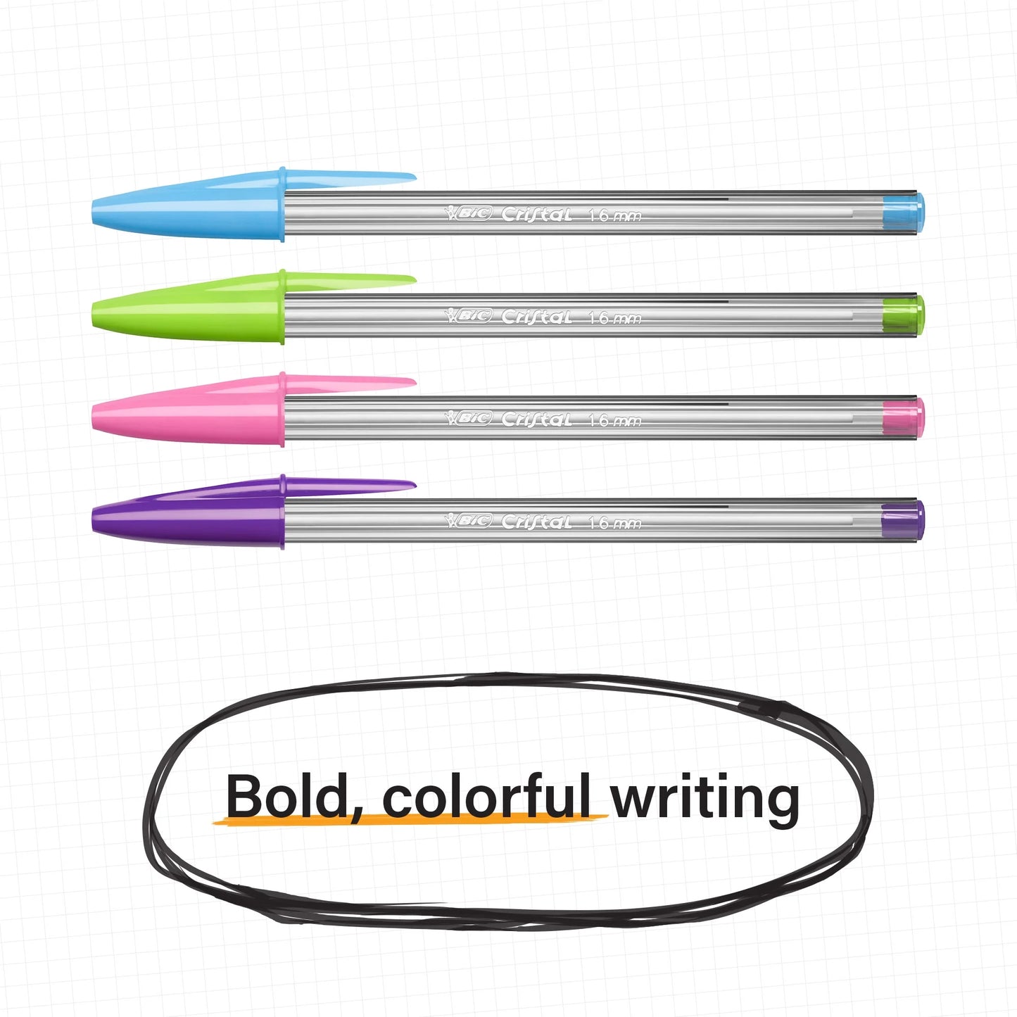 BIC Cristal Xtra Smooth Ballpoint Pen, Medium Point, 1.0 mm, Black Ink, 10 Count