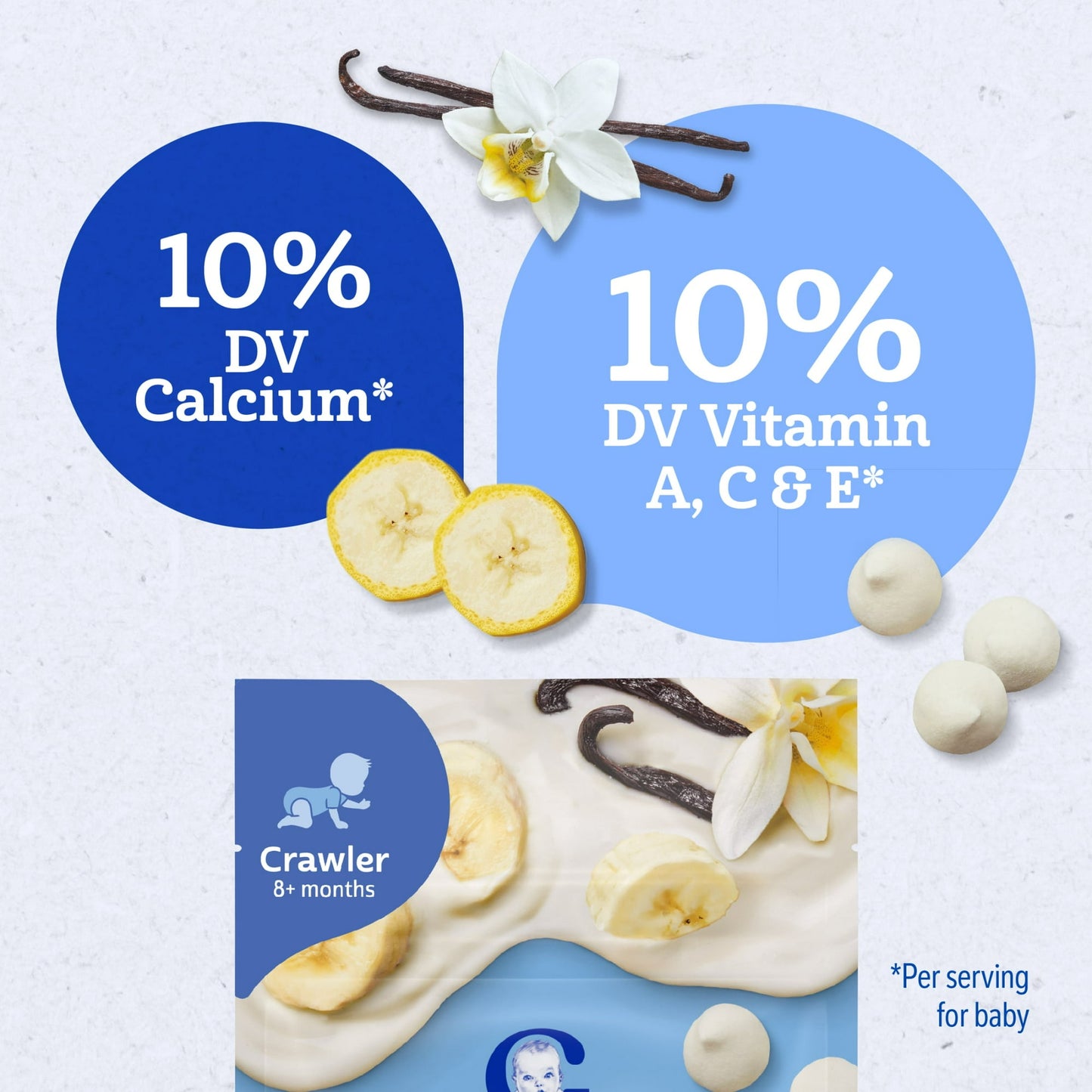 Gerber Stage 3 Baby Food Snacks, Banana Vanilla Yogurt Melts, Baby Led Feeding 1 oz