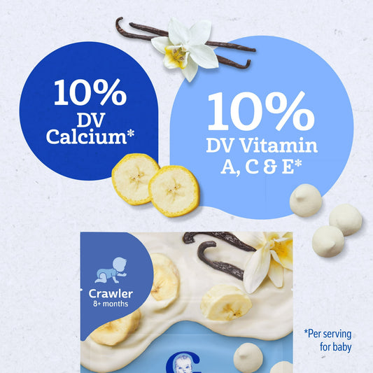 Gerber Stage 3 Baby Food Snacks, Banana Vanilla Yogurt Melts, Baby Led Feeding 1 oz