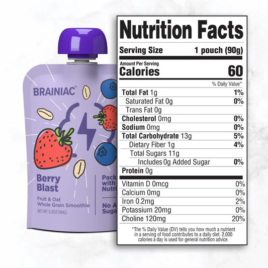 Brainiac Fruit and Oat Smoothie Pouches, 20 pk.