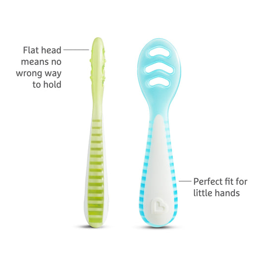 Munchkin Gentle Dip Multistage First Infant Spoons, Blue/Green, Unisex