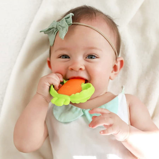 Infantino Lil' Nibbles Soft Baby Teether for Newborns & Toddlers 6-12 Months Unisex, Carrot