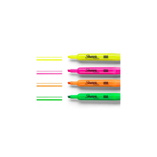 Sharpie Tank-Style Highlighters, Chisel Tip, Assorted, 4 Count