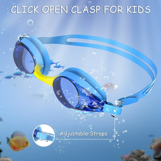 Kids Swim Goggles for Age 3-15 Boys Girls, 2 Pack Swimming Goggles Anti Fog No Leaking Anti Fog Kids Goggles and 2024 Upgraded Design