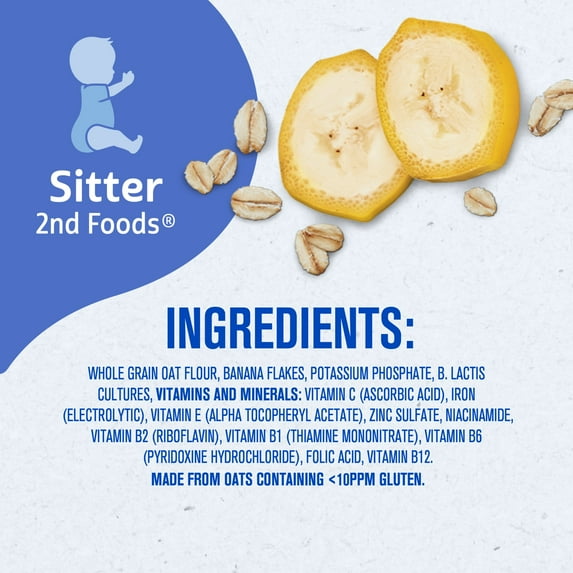 Gerber Stage 2 Baby Food, Oatmeal Banana Cereal, Baby Oatmeal Cereal 8 oz