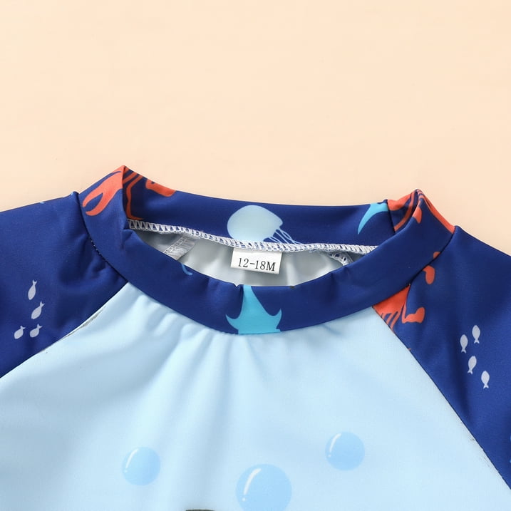 Younger Tree Toddler Baby Boys Swimsuits Trunk Rashguard Long Sleeve Top Shorts Two Pieces Bathing Suit Swimwear Outfit for 2-3T