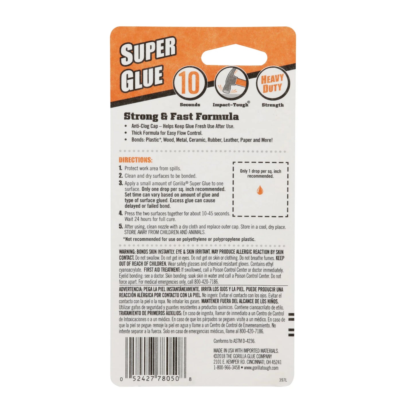 Gorilla Glue Super Glue 15g Bottle Net Content Quantity 1
