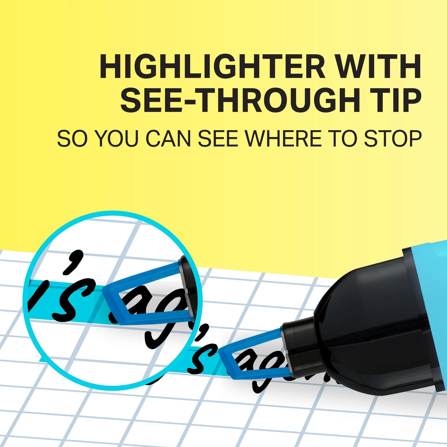 Sharpie Highlighter, Clear View Highlighter with See-Through Chisel Tip, Tank Highlighter, Assorted, 3 Count