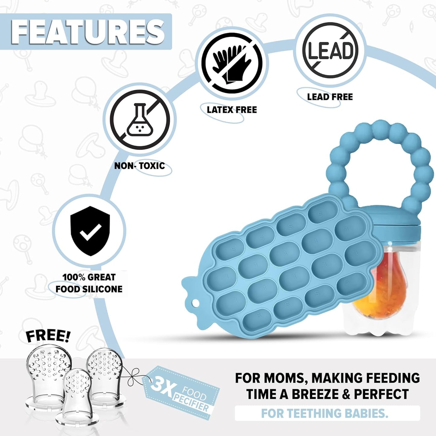 O’doe Silicone Baby Popsicle Feeder with Teether Nipples – Safe, BPA-Free
