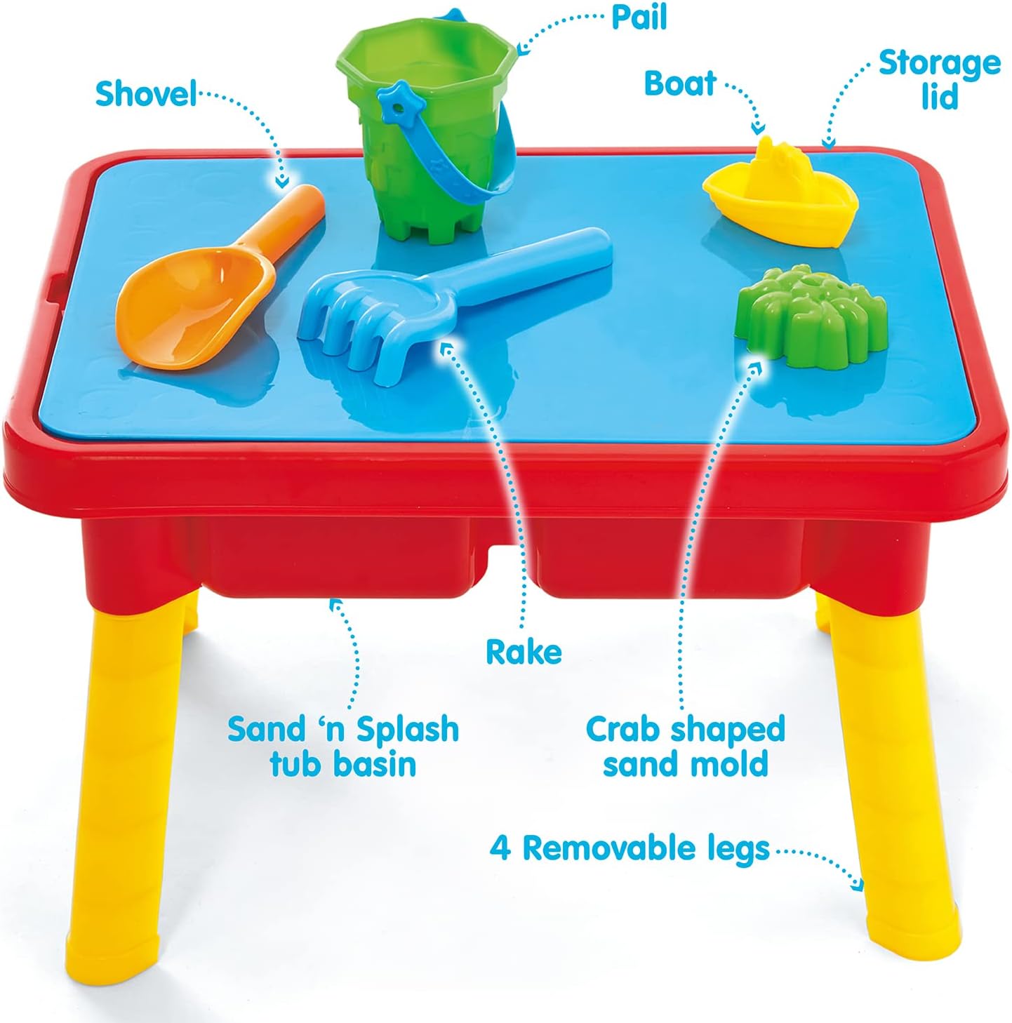 Image displaying a Colorful kids outdoor play equipmentand and text about it's details.