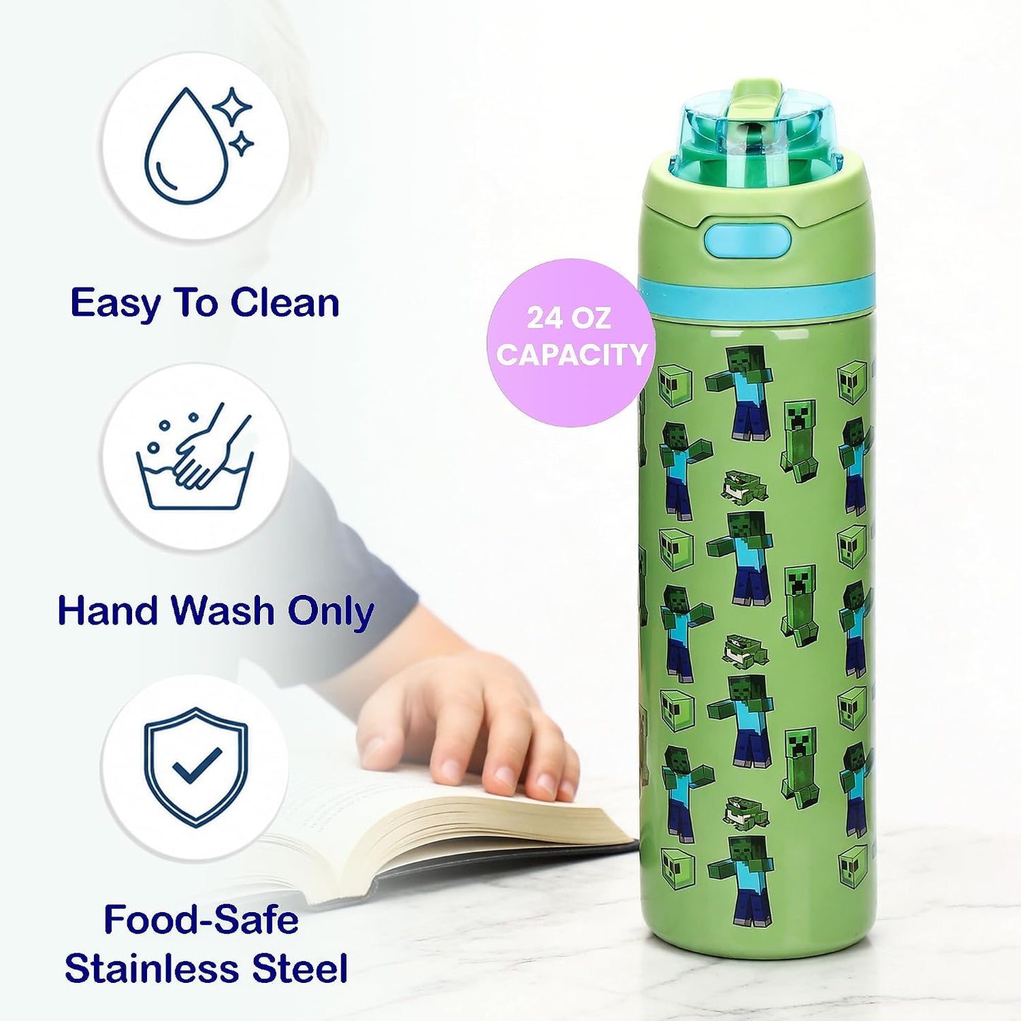 Premium reusable water bottle for everyday hydration.