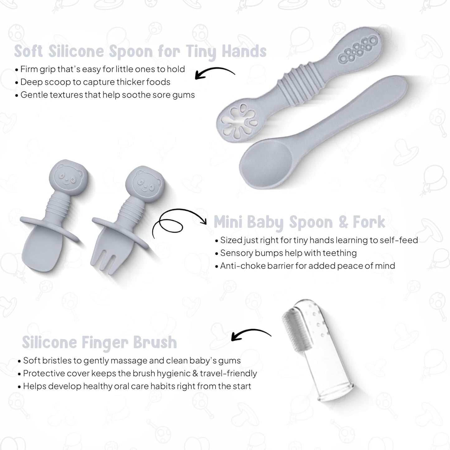 O'doe 11-Piece BPA-Free Silicone Baby Feeding Set