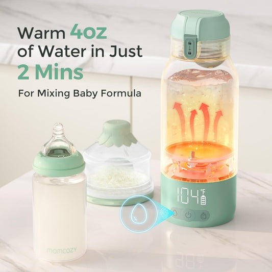 Image displaying a baby bottle warmer/sterilizer and text about it's details