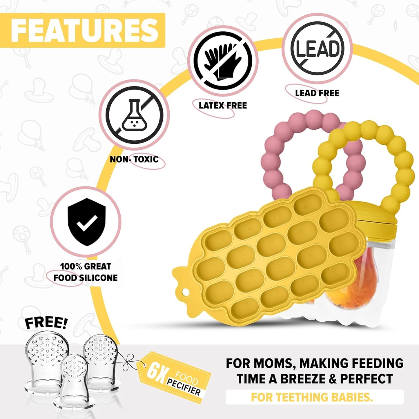 O’doe Silicone Baby Popsicle Feeder with Teether Nipples – Safe, BPA-Free