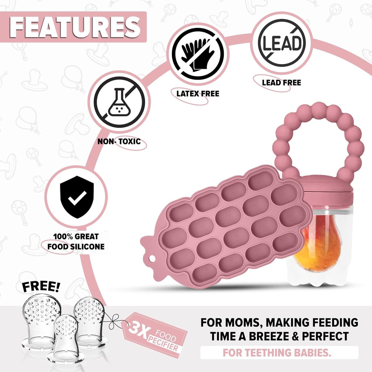O’doe Silicone Baby Popsicle Feeder with Teether Nipples – Safe, BPA-Free