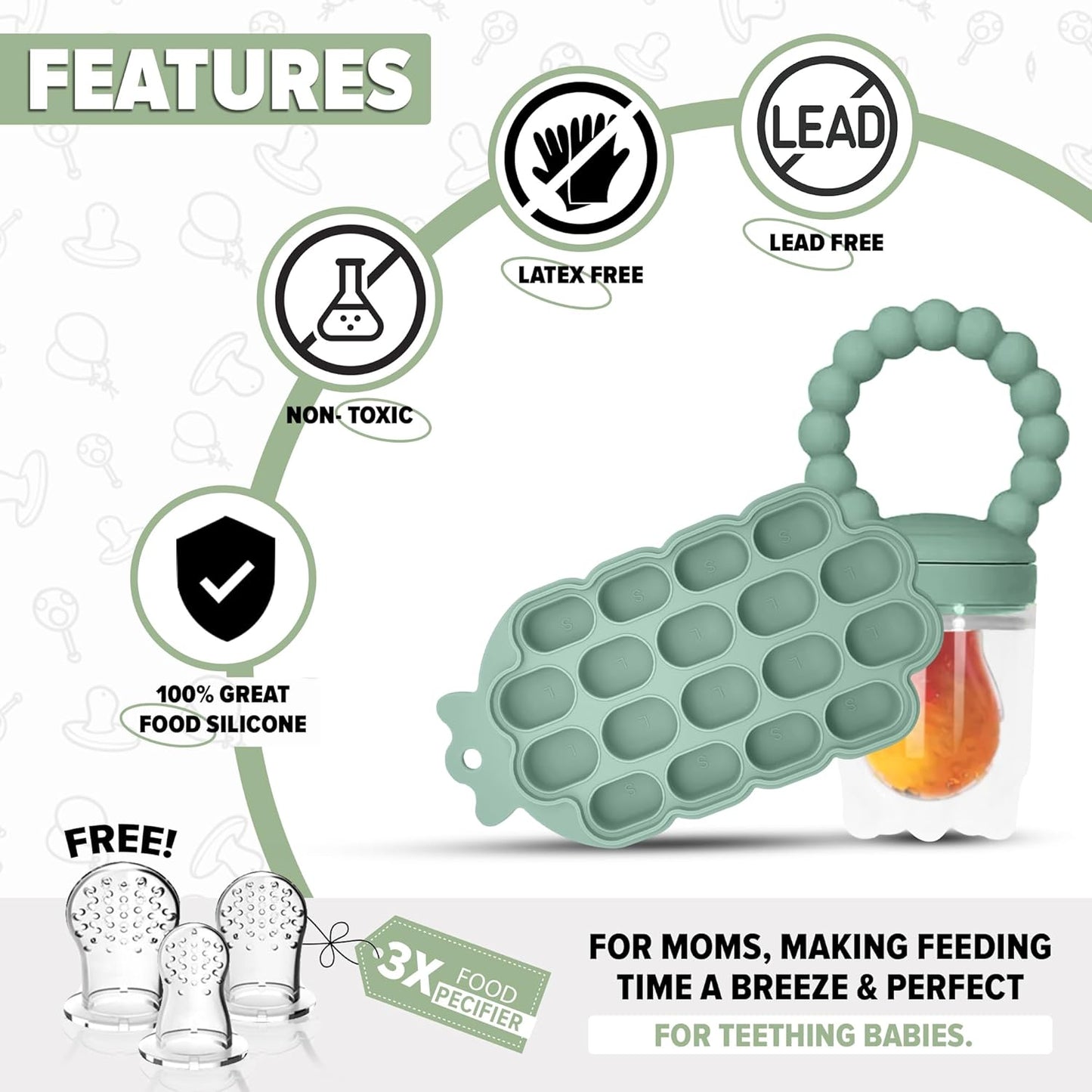 O’doe Silicone Baby Popsicle Feeder with Teether Nipples – Safe, BPA-Free