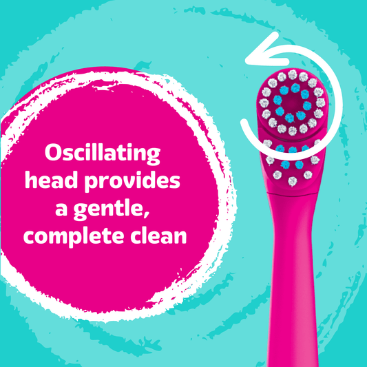 Equate Kids Barbie Oscillating Electric Toothbrush, Battery Powered, Soft Bristles (1 Brush, 2 AAA Batteries)