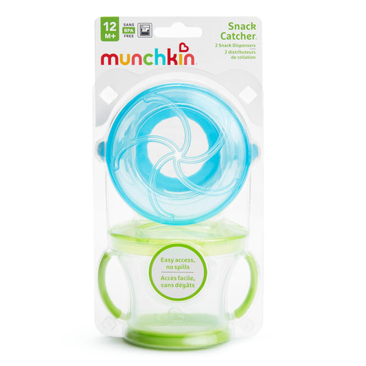 Munchkin Snack Catcher Toddler Snack Cups, Blue/Green, 2 Pack, Unisex