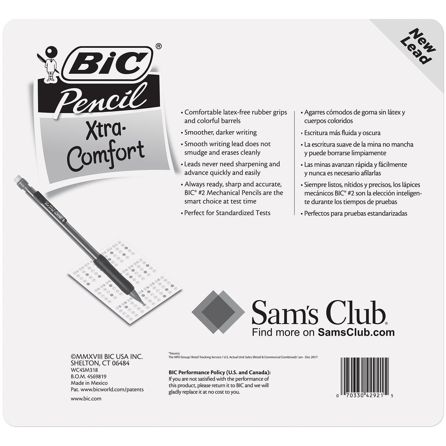 BIC Matic Grip Mechanical Pencil, HB #2, 0.7mm, 32 Pencils